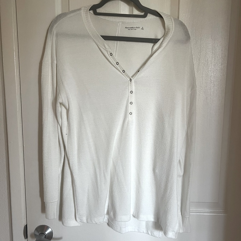 Abercrombie long sleeve white Henley
